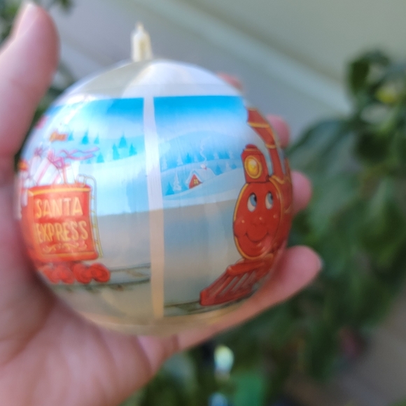 Christmas 1995 Santa Express Satin/Silk Tree Ornament Train Red & White Holiday - Picture 2 of 7